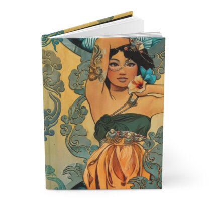 The Hibiscus Girl in Enchanted Waters Matte Hardcover Journal