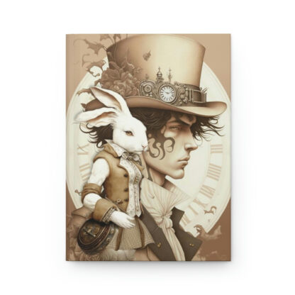 Mad Hatter Alice and the White Rabbit Journal by The Attic Shoppe Trading Co